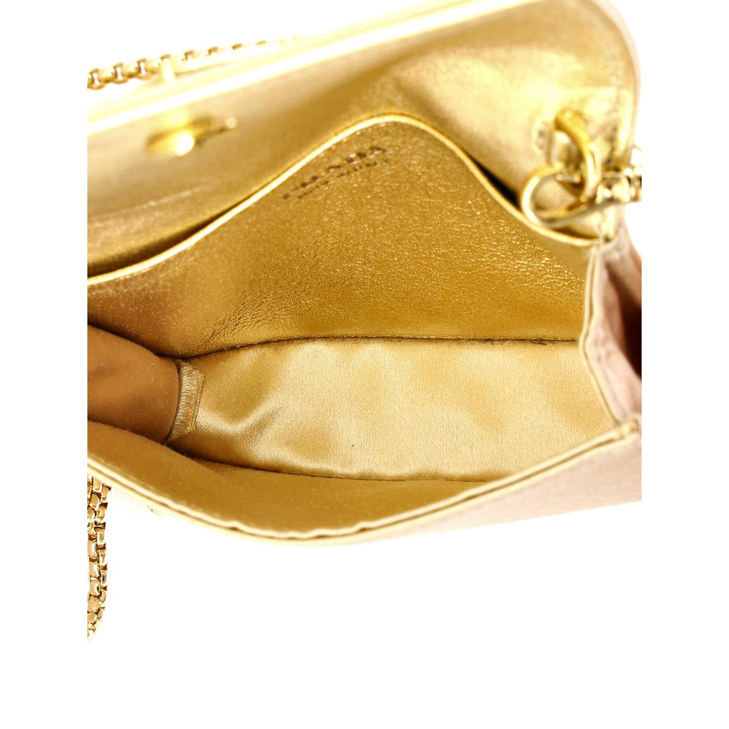 Flap Card Holder with Chain Satin with Crystals