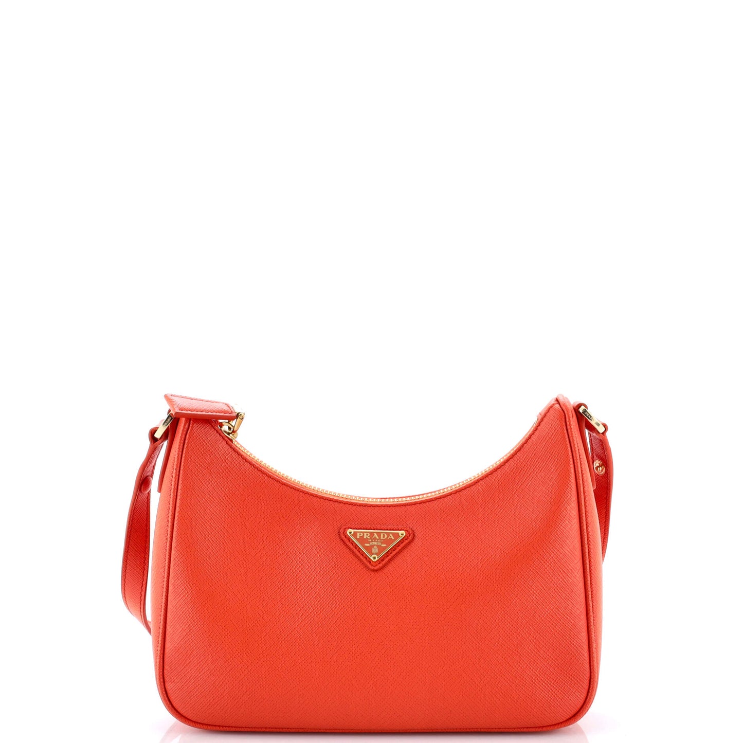 Adjustable Handle Zip Hobo Saffiano Leather Mini