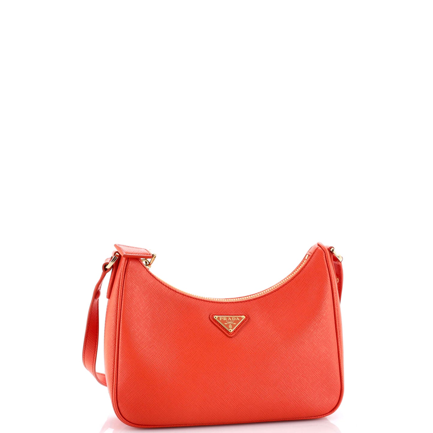 Adjustable Handle Zip Hobo Saffiano Leather Mini