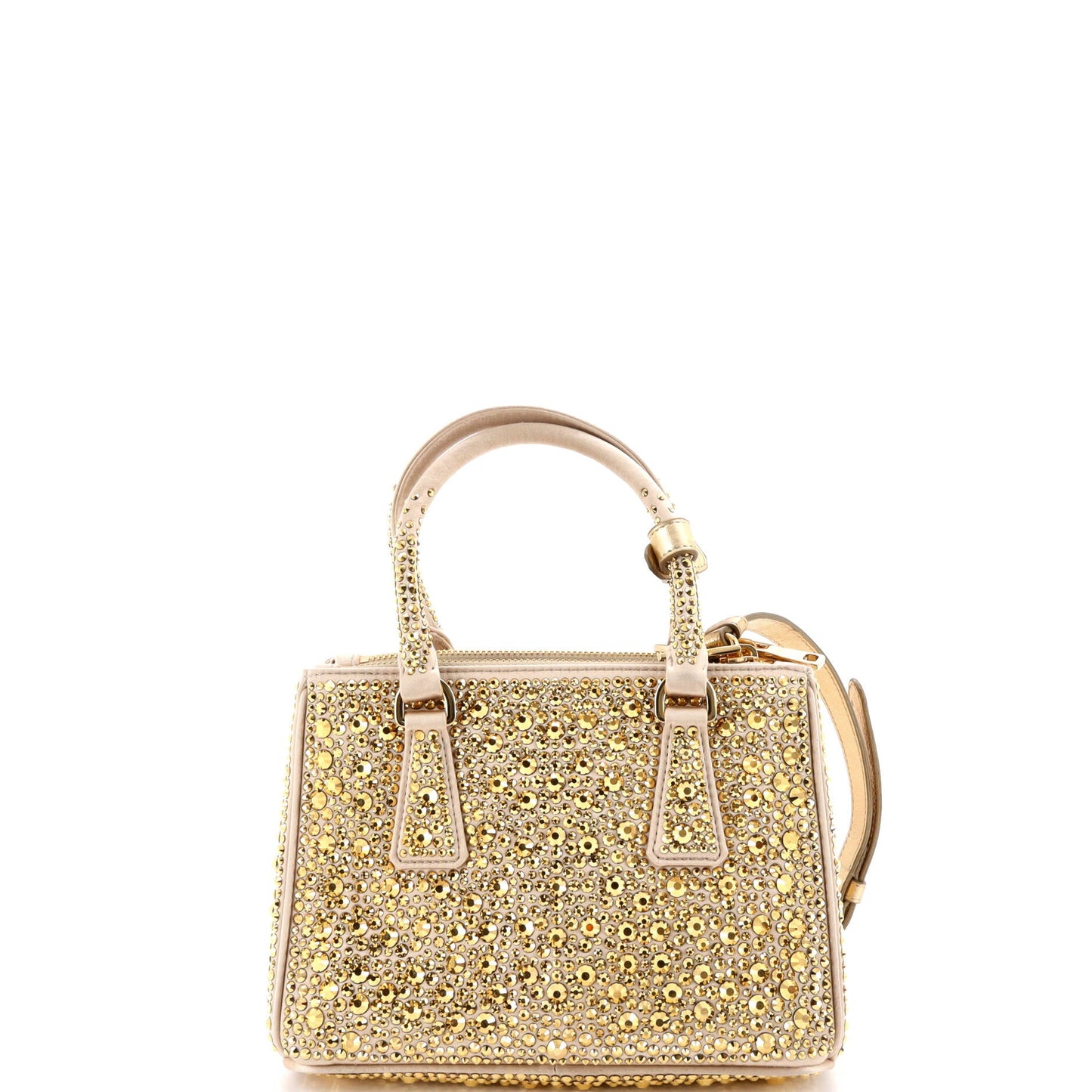 Galleria Double Zip Tote Crystal Embellished Satin Mini