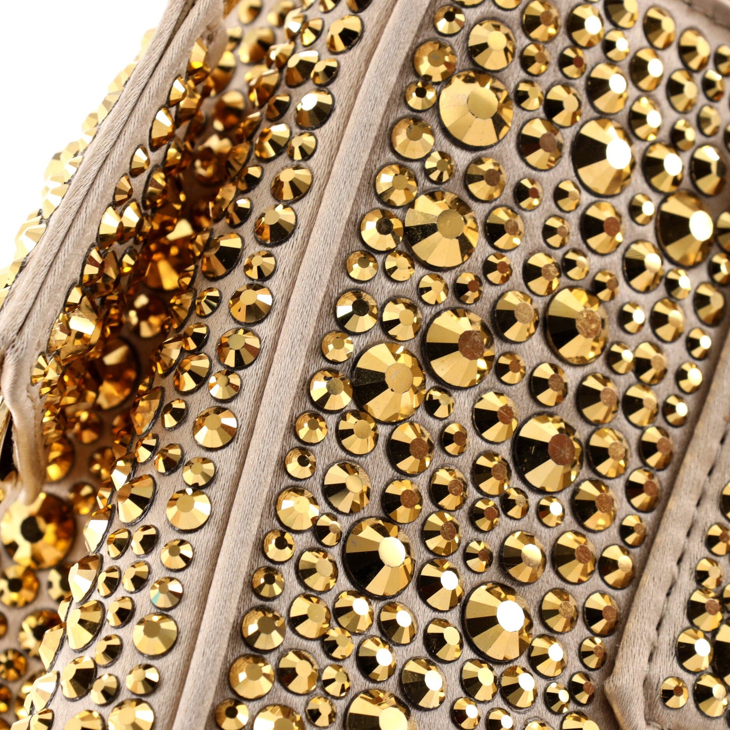 Galleria Double Zip Tote Crystal Embellished Satin Mini