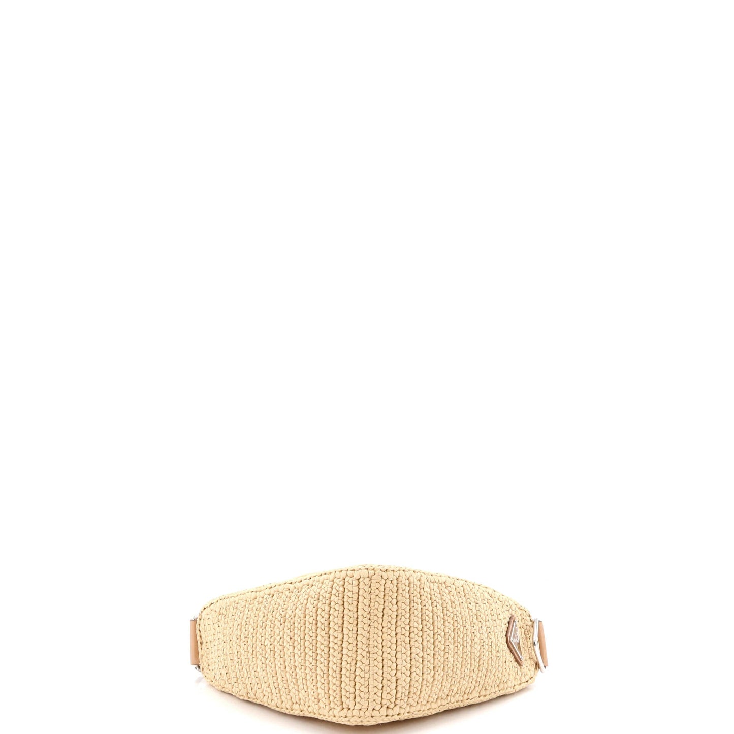 Triangle Logo Zip Crossbody Bag Crochet Raffia Small