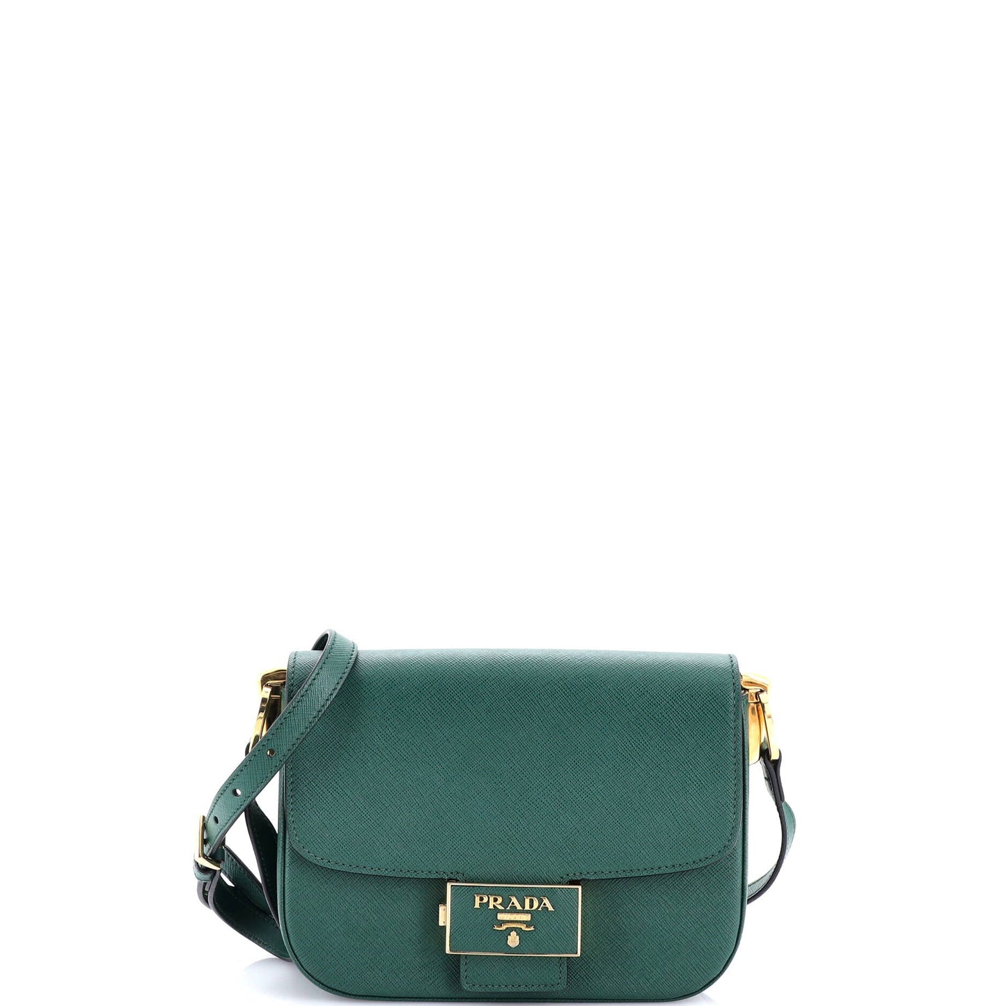 Embleme Flap Bag Saffiano Leather Small