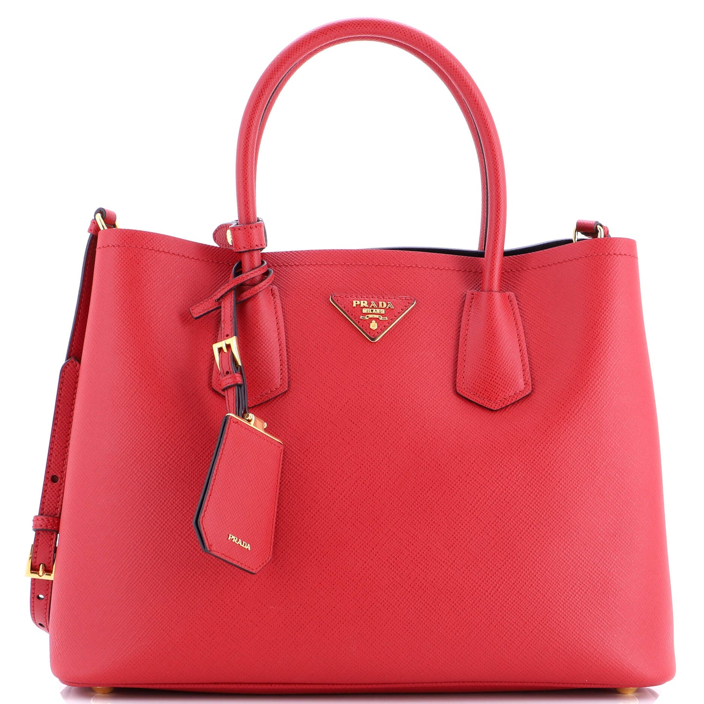 Cuir Double Tote Saffiano Leather Medium