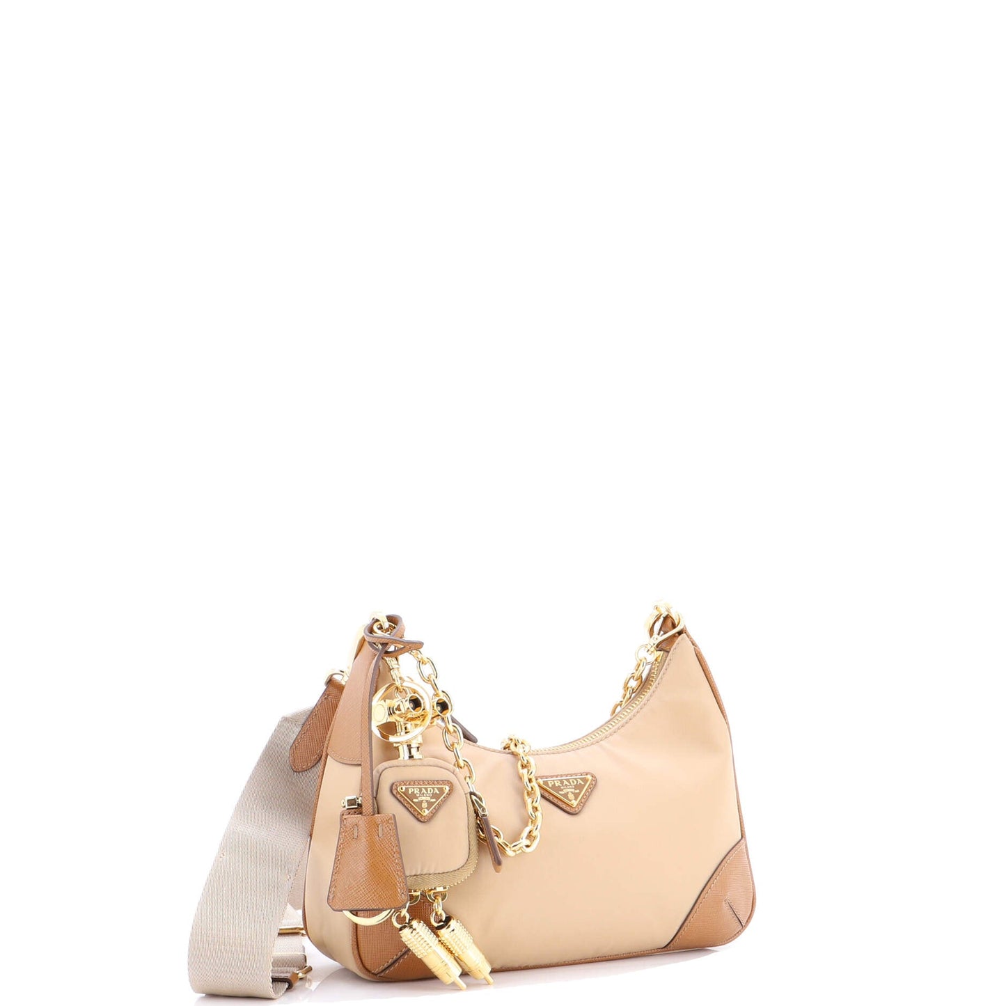 Re-Edition 2005 Robot Charm Shoulder Bag Re-Nylon and Saffiano Leather