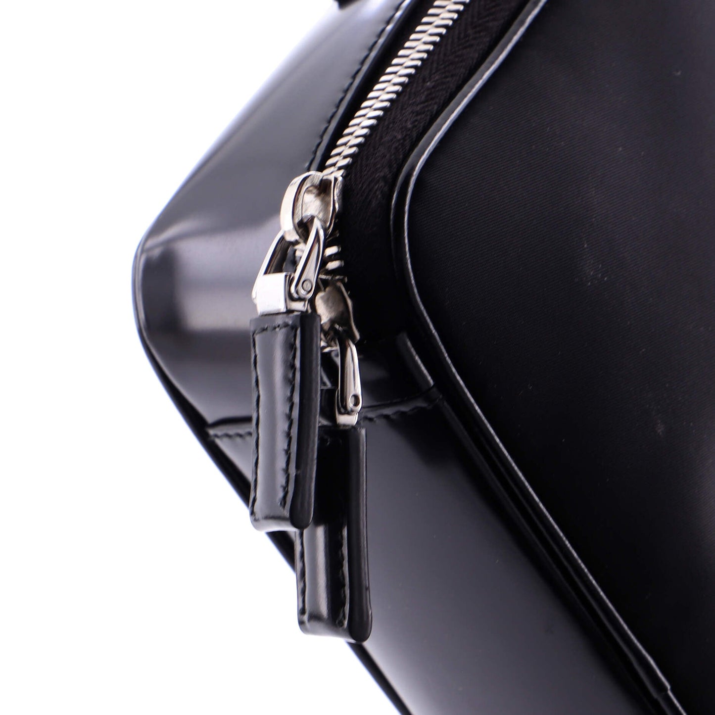 Brique Camera Crossbody Bag Tessuto and Spazzolato Leather Small