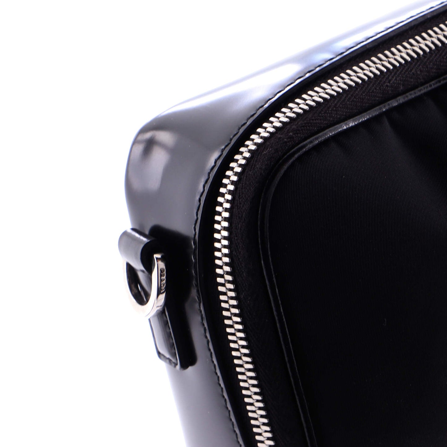 Brique Camera Crossbody Bag Tessuto and Spazzolato Leather Small