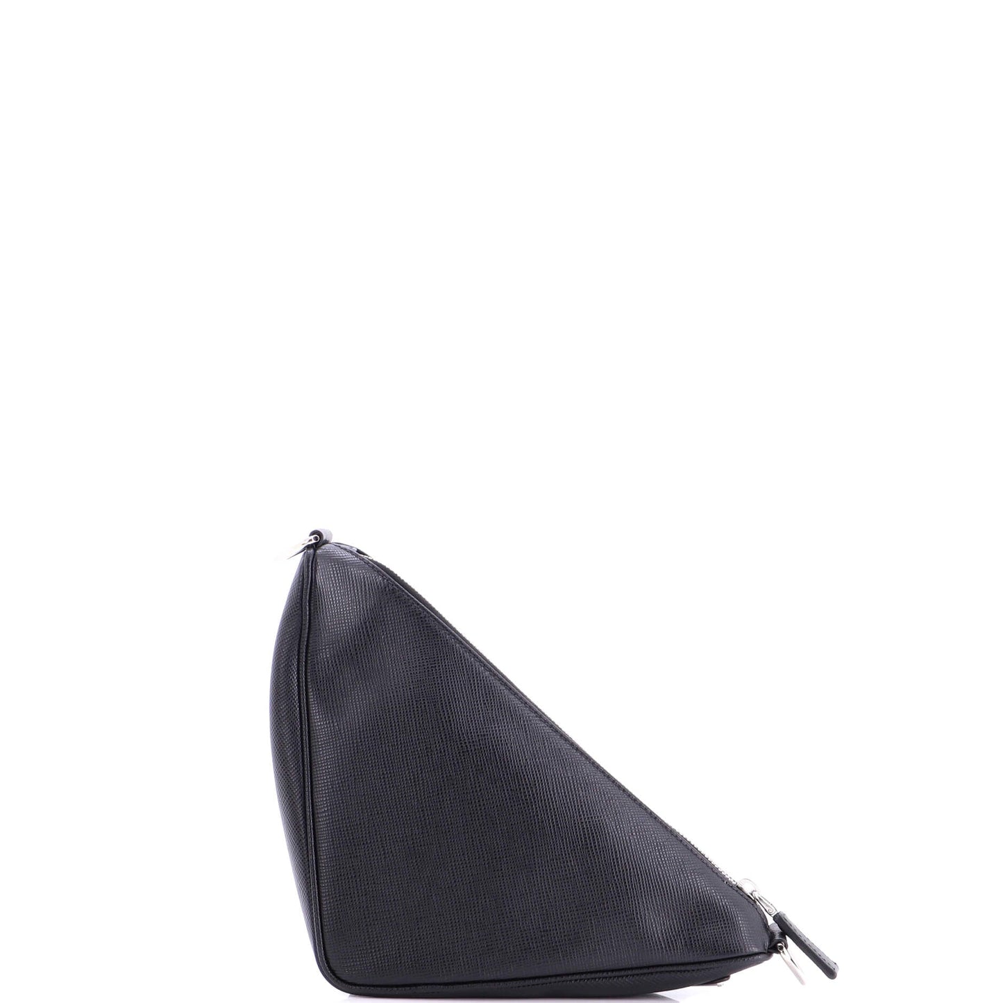 Triangle Logo Zip Crossbody Bag Soft Leather Small