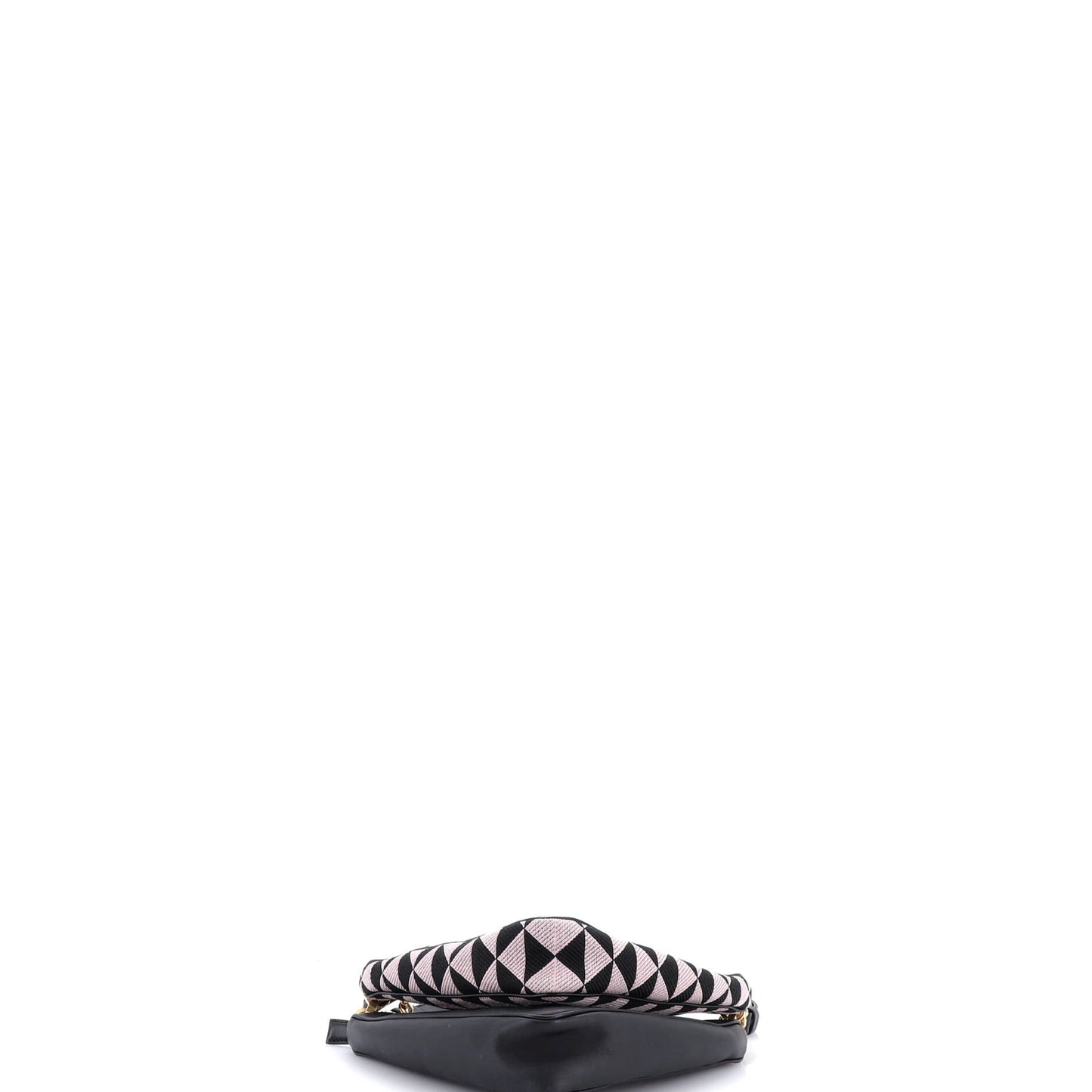 Double Symbole Triangle Bag Leather and Jacquard Mini