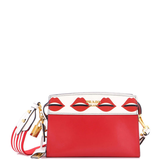 Bibliotheque Crossbody Printed Saffiano Leather Small