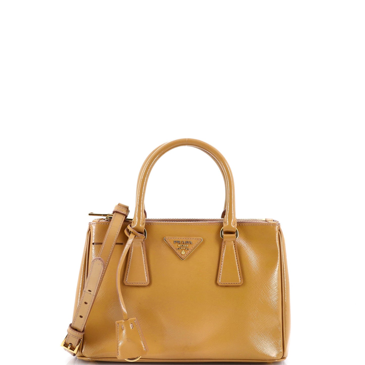 Double Zip Lux Tote Vernice Saffiano Leather Small