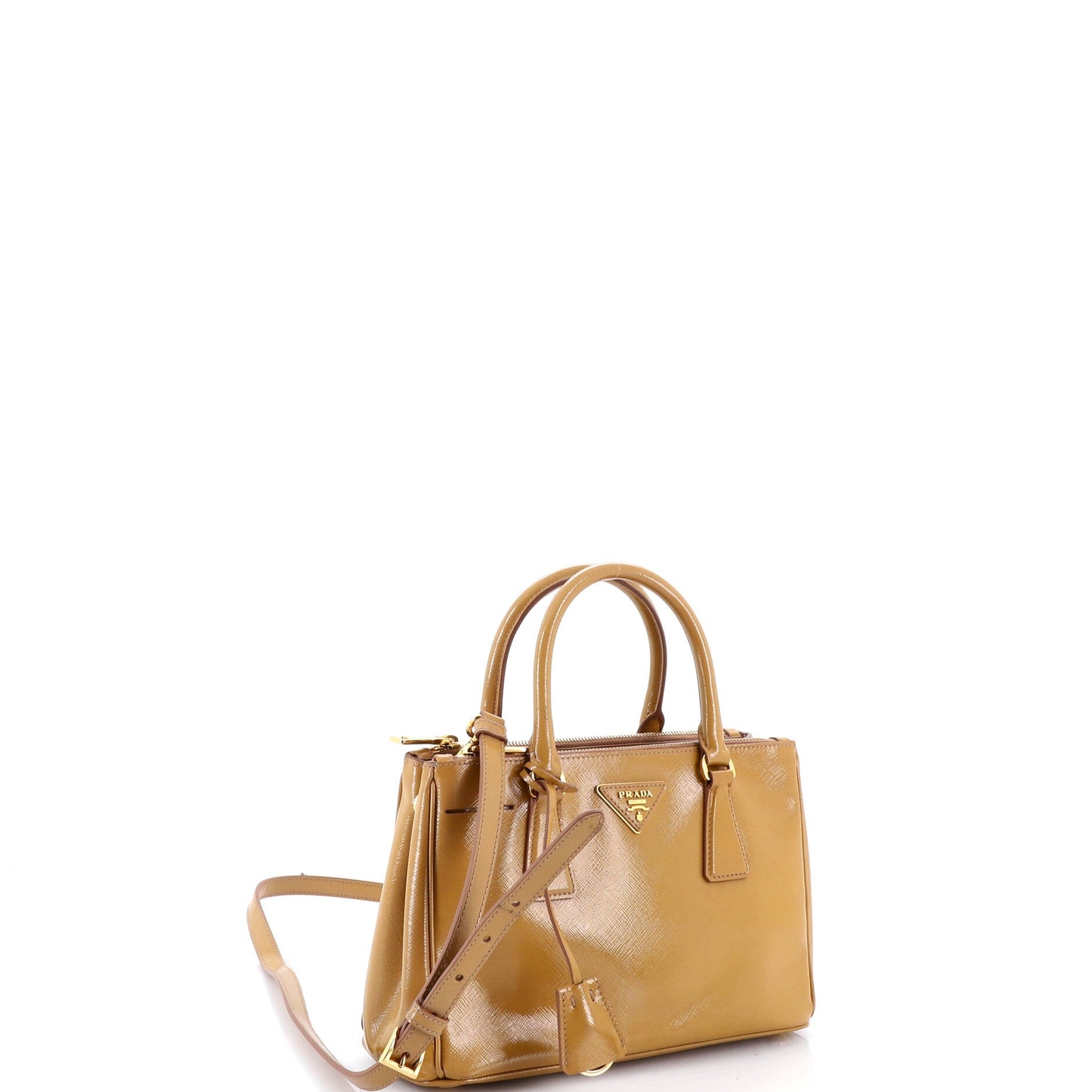 Double Zip Lux Tote Vernice Saffiano Leather Small