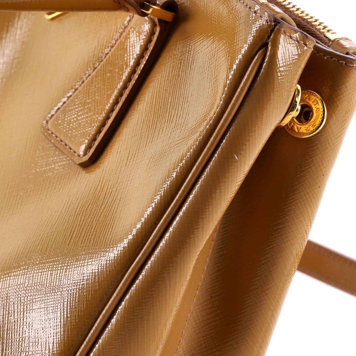 Double Zip Lux Tote Vernice Saffiano Leather Small