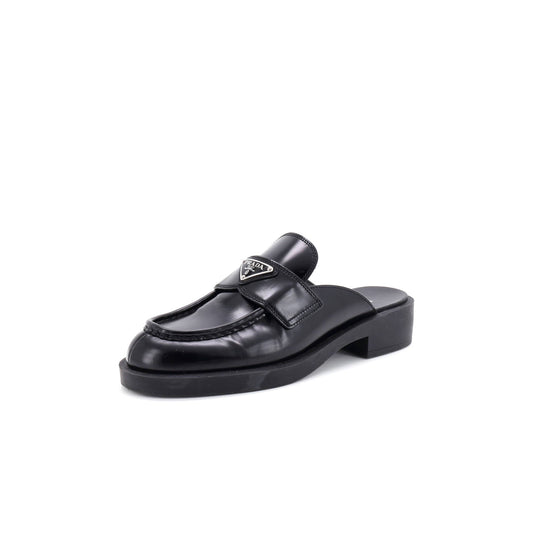 Women's Triangle Logo Slide Mules Leather