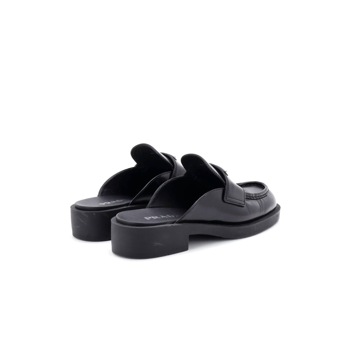 Women's Triangle Logo Slide Mules Leather