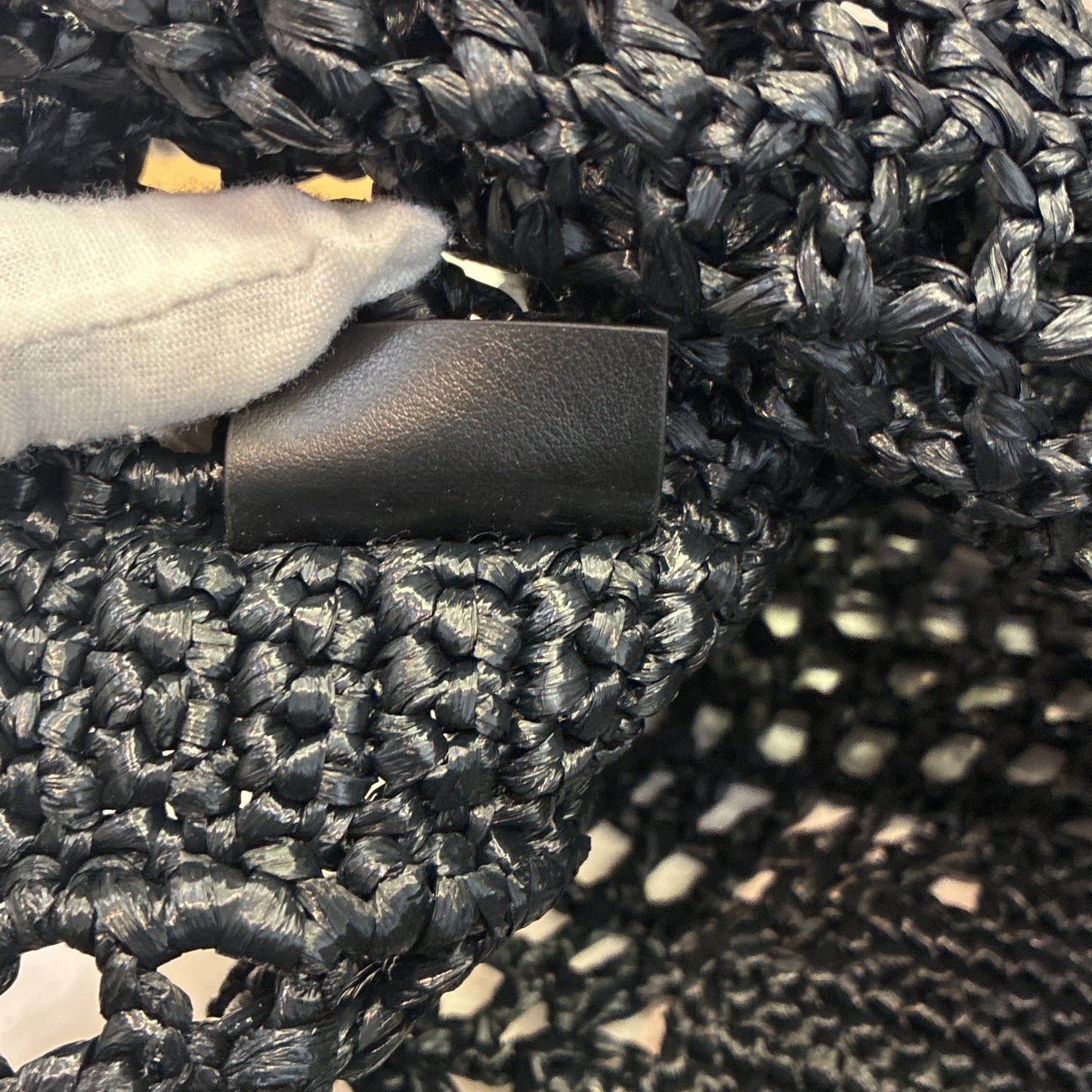 Triangle Logo Open Tote Raffia