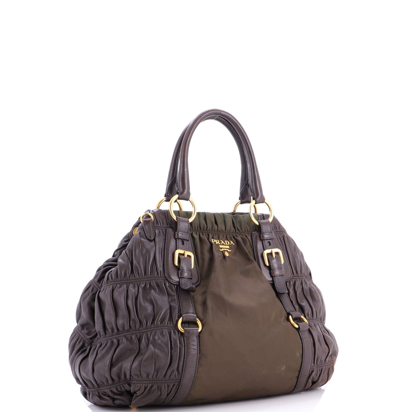 Gaufre Convertible Satchel Leather and Tessuto Large