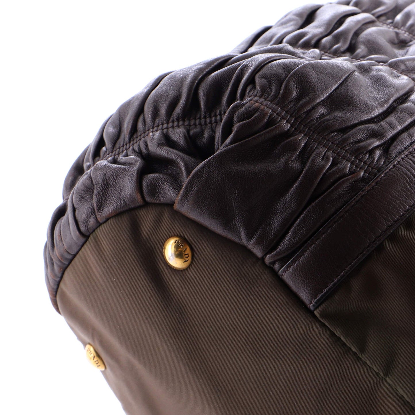 Gaufre Convertible Satchel Leather and Tessuto Large