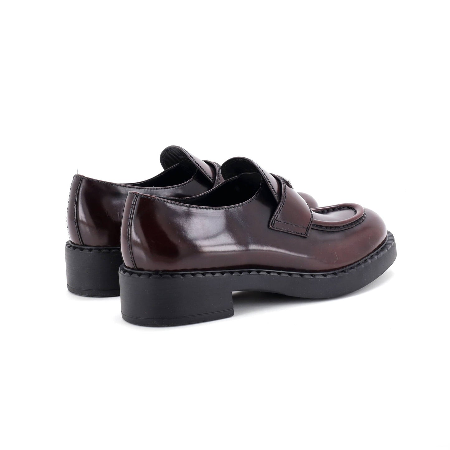 Women's Triangle Logo Loafers Spazzolato Leather