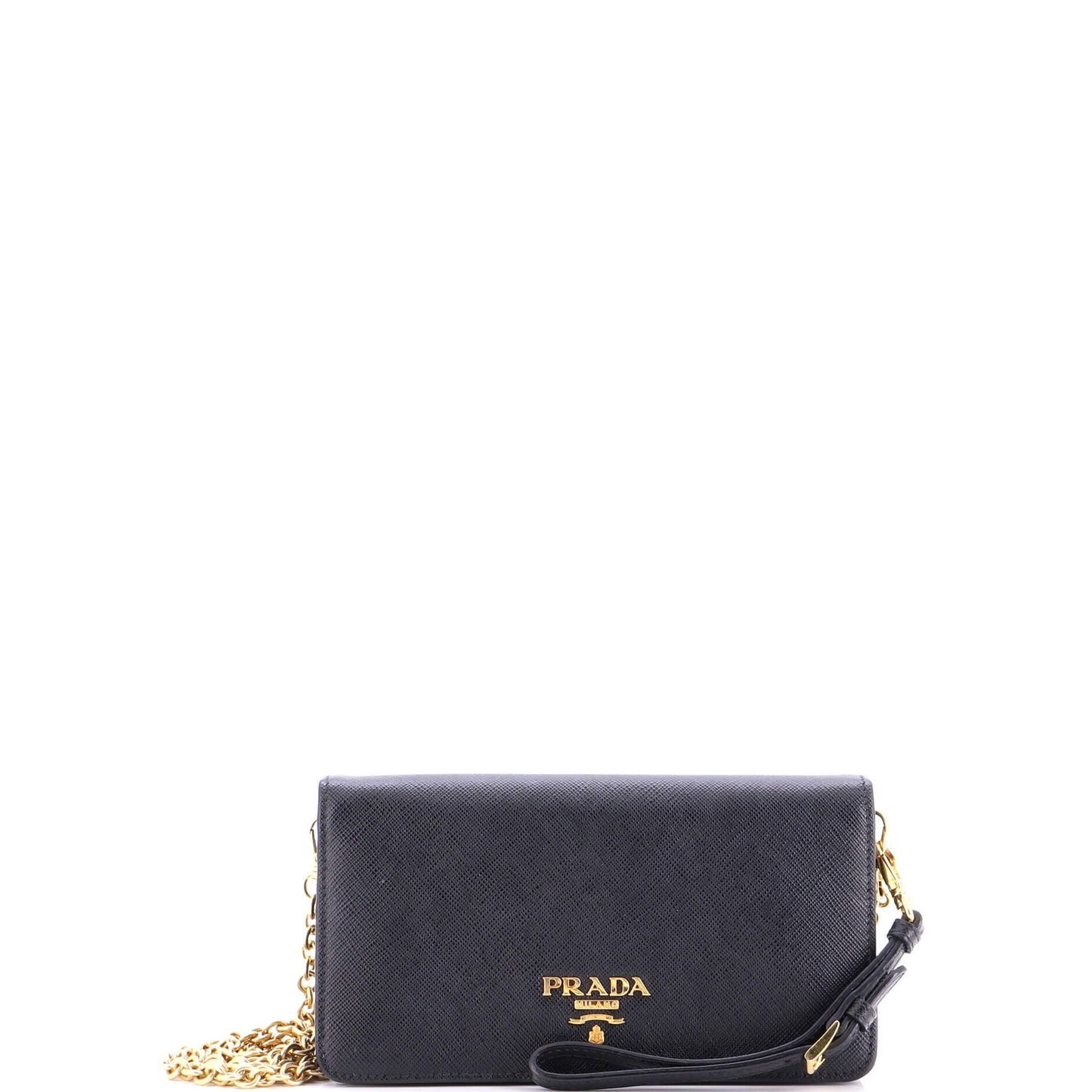 Wristlet Wallet on Chain Saffiano Leather Mini