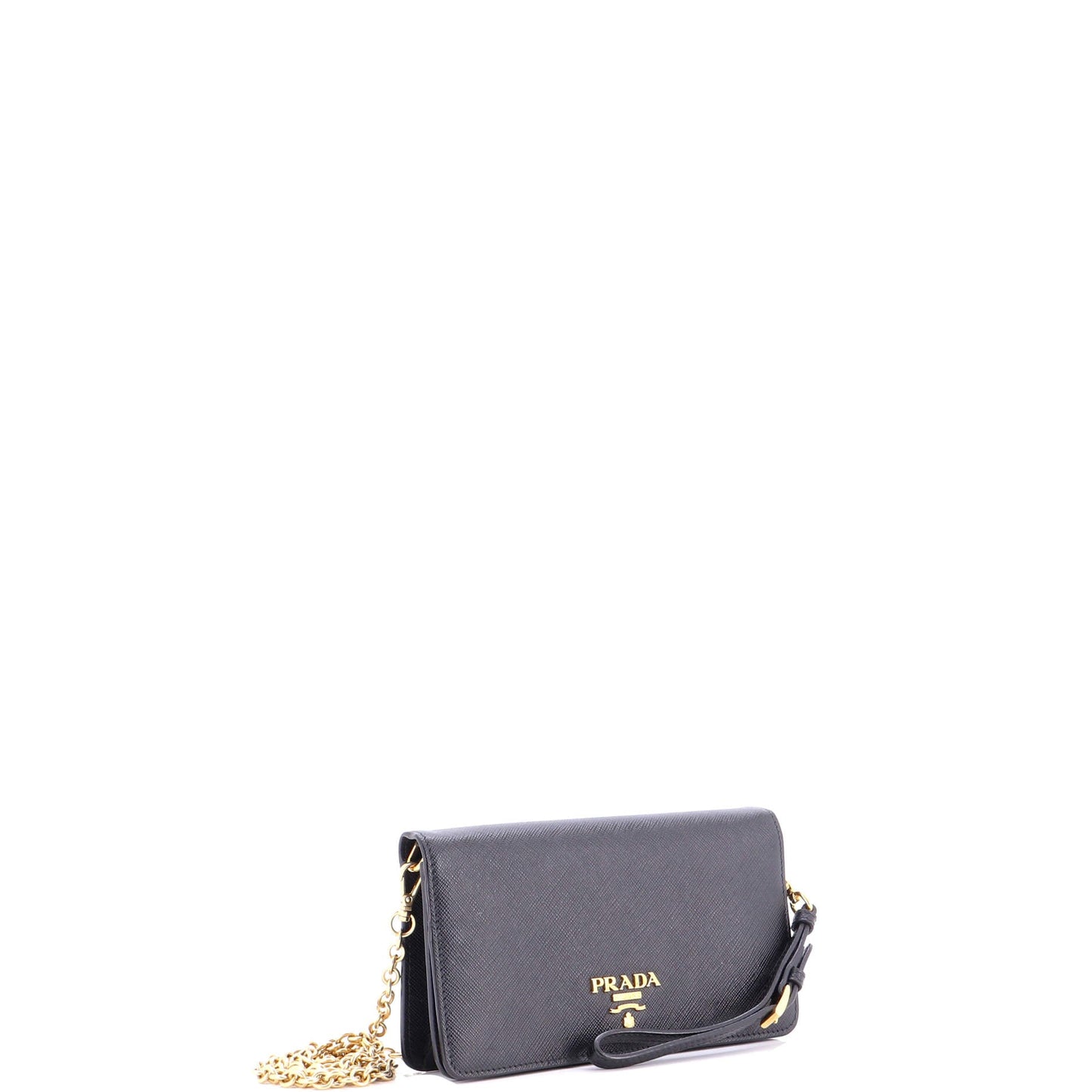 Wristlet Wallet on Chain Saffiano Leather Mini