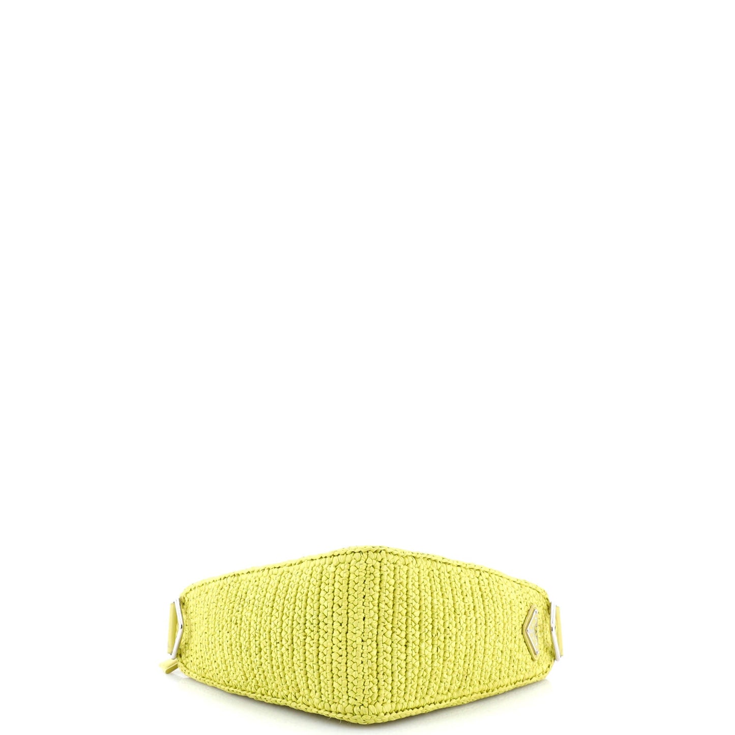 Triangle Logo Zip Crossbody Bag Crochet Raffia Small
