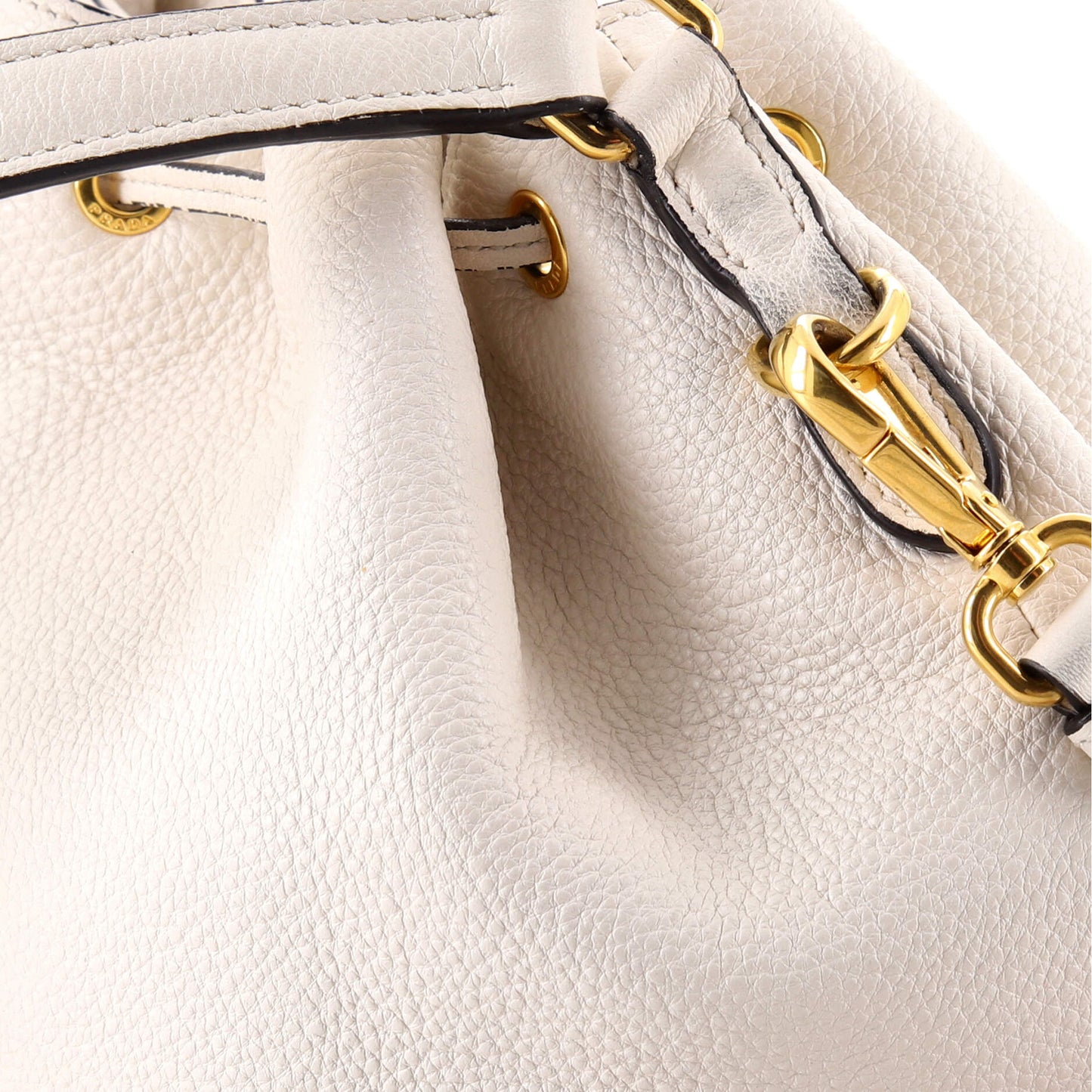 Dual Strap Top Handle Bucket Bag Vitello Daino Small