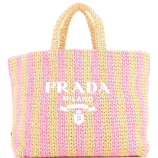 Logo Tote Raffia Large