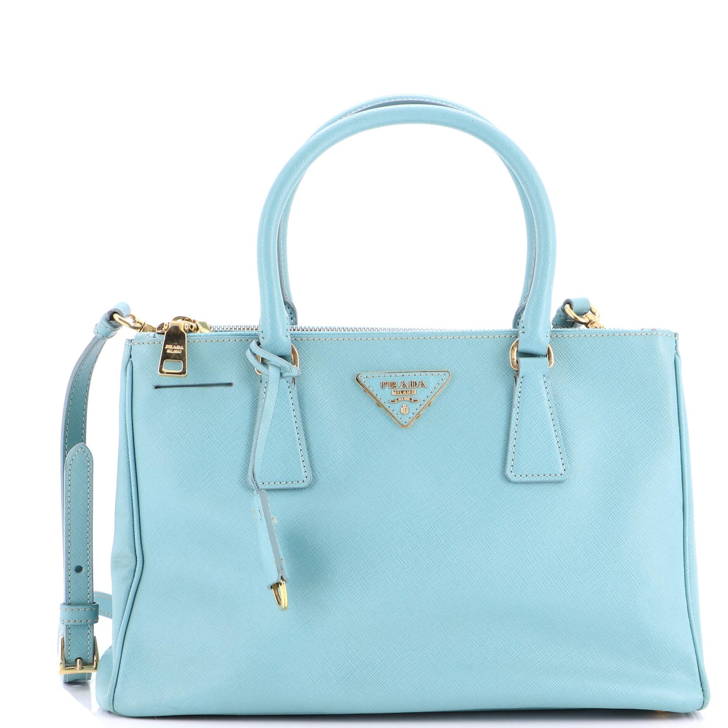 Double Zip Lux Tote Saffiano Leather Small