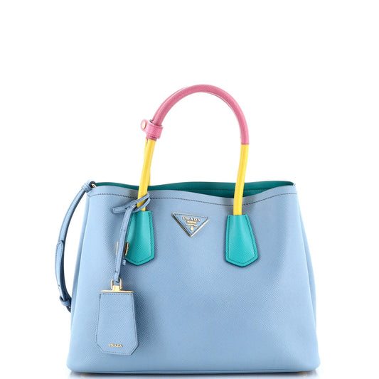 Cuir Double Tote Saffiano Leather Small