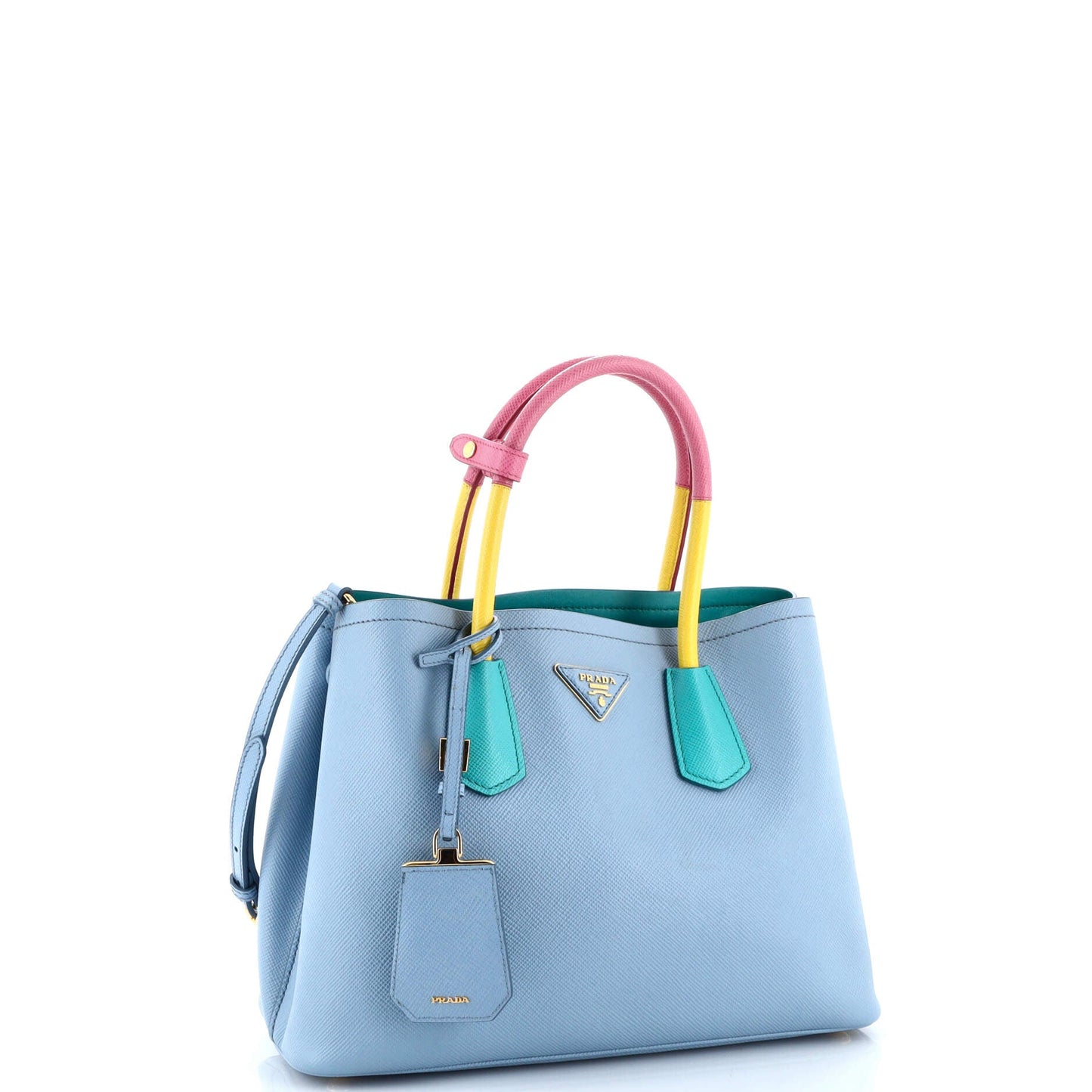 Cuir Double Tote Saffiano Leather Small