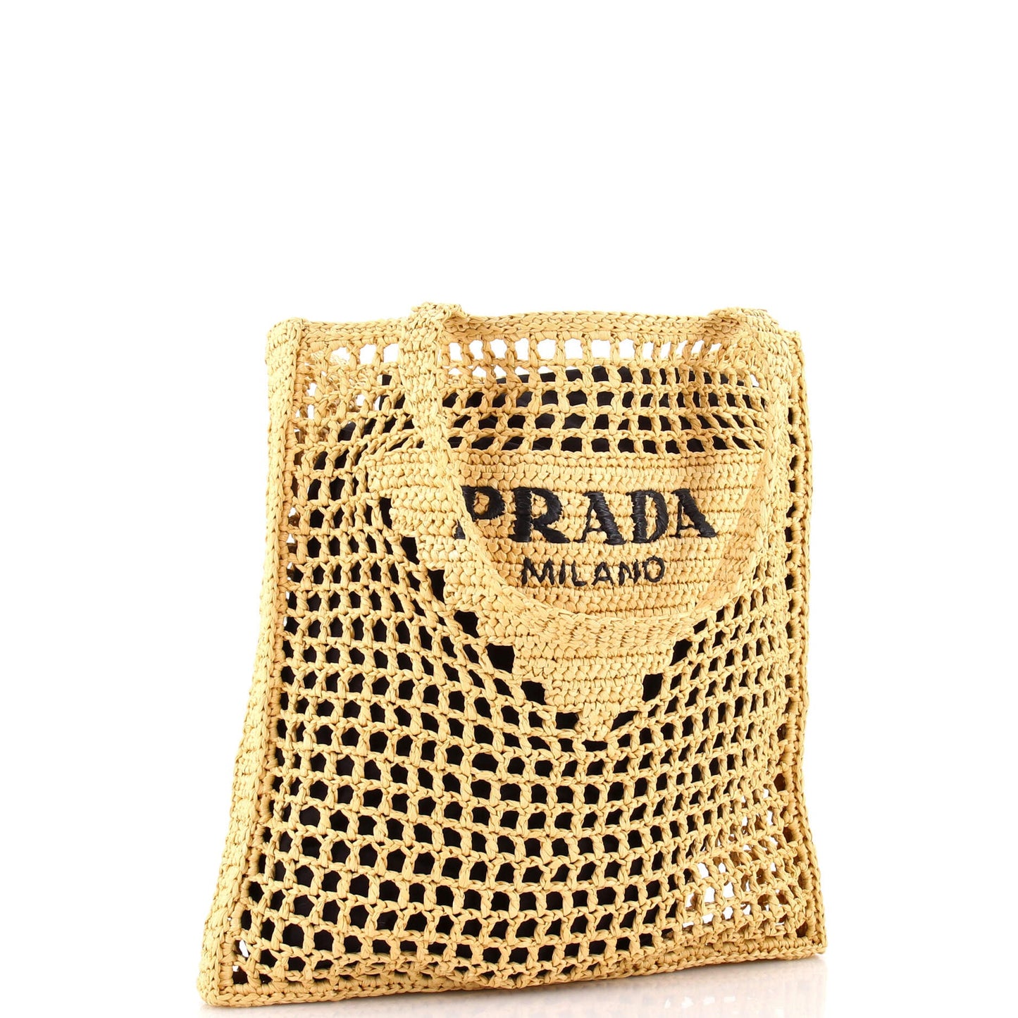 Triangle Logo Open Tote Raffia