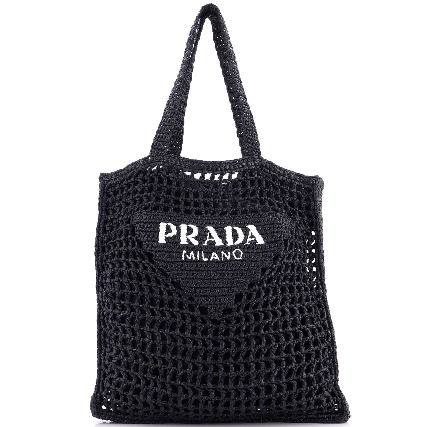 Triangle Logo Open Tote Raffia
