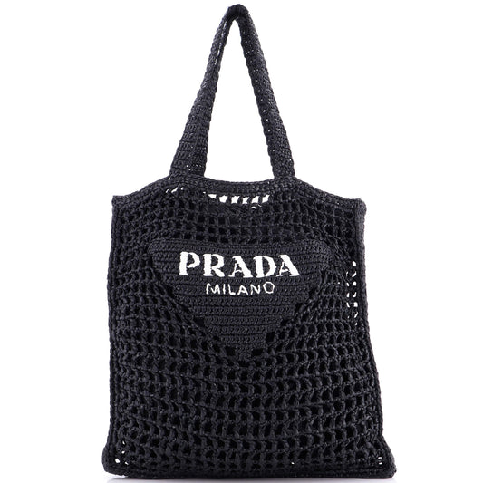 Triangle Logo Open Tote Raffia
