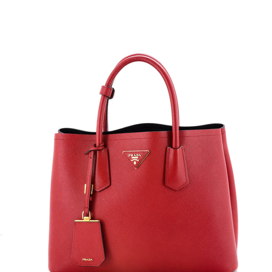 Cuir Double Tote Saffiano Leather Medium