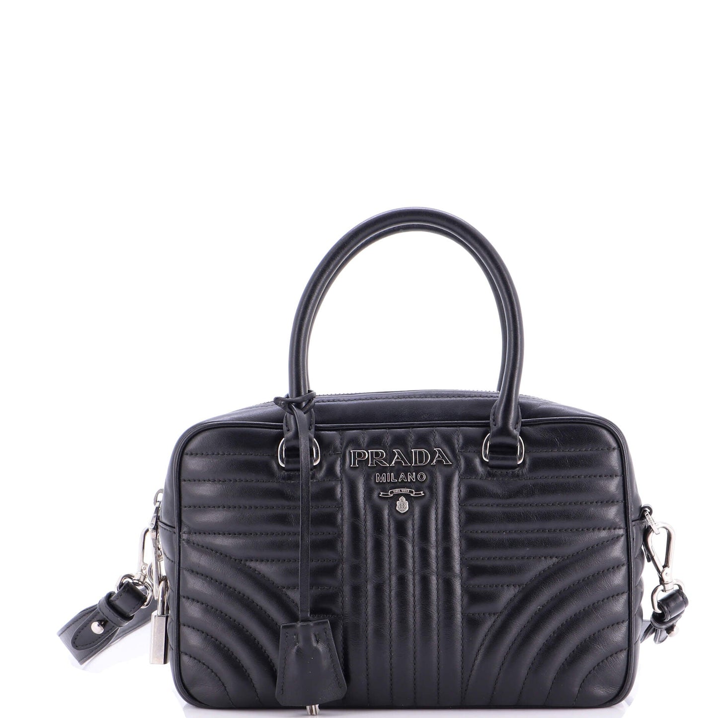 Bowling Bag Diagramme Quilted Leather Medium