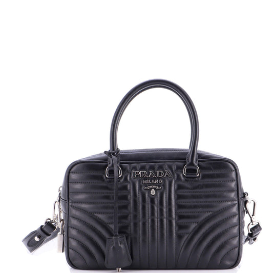 Bowling Bag Diagramme Quilted Leather Medium