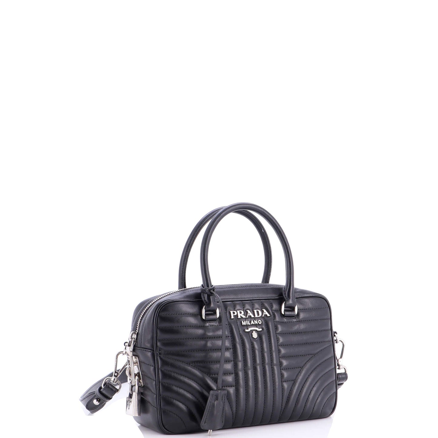 Bowling Bag Diagramme Quilted Leather Medium