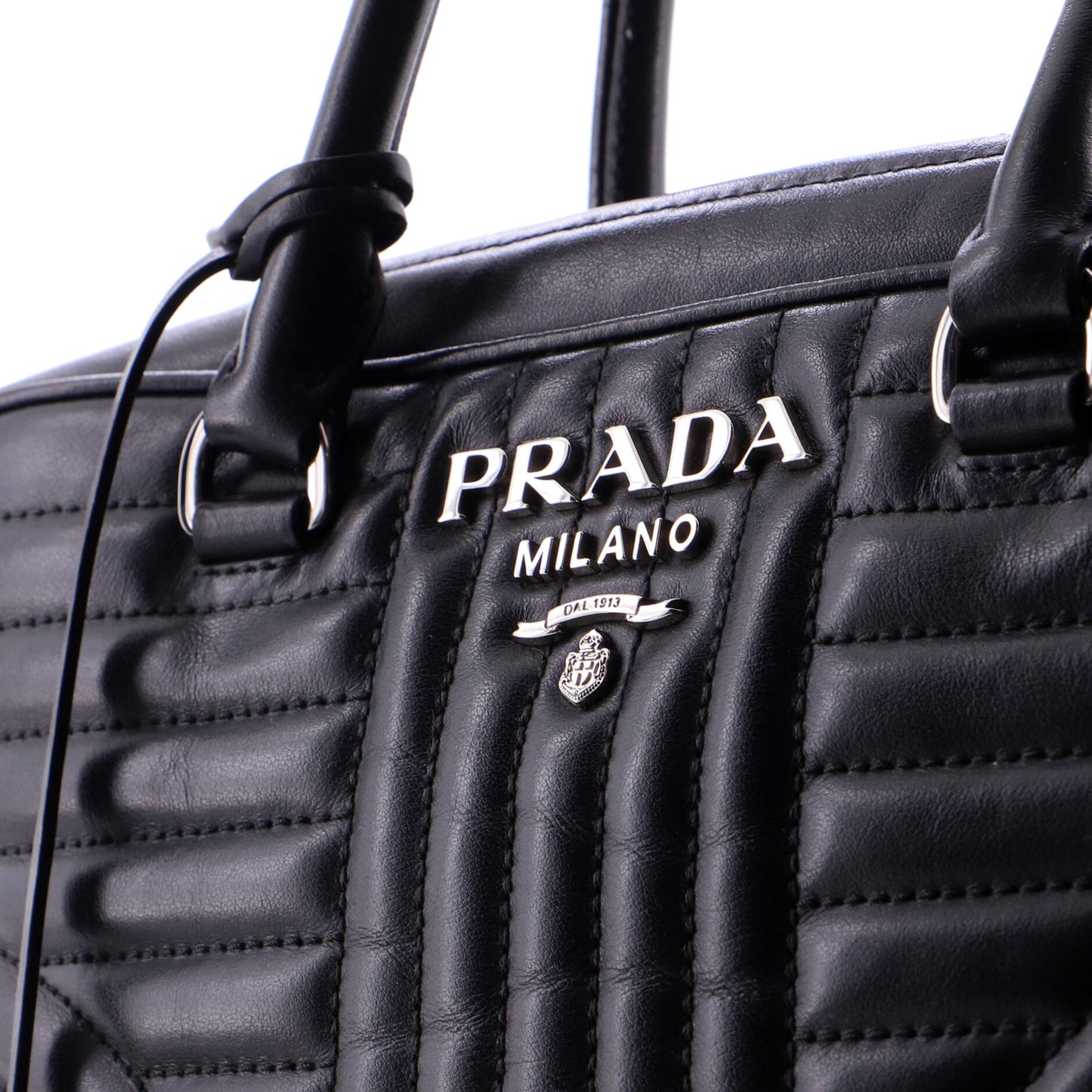 Bowling Bag Diagramme Quilted Leather Medium