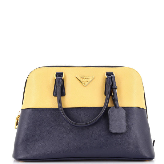 Bicolor Promenade Bag Saffiano Leather Medium