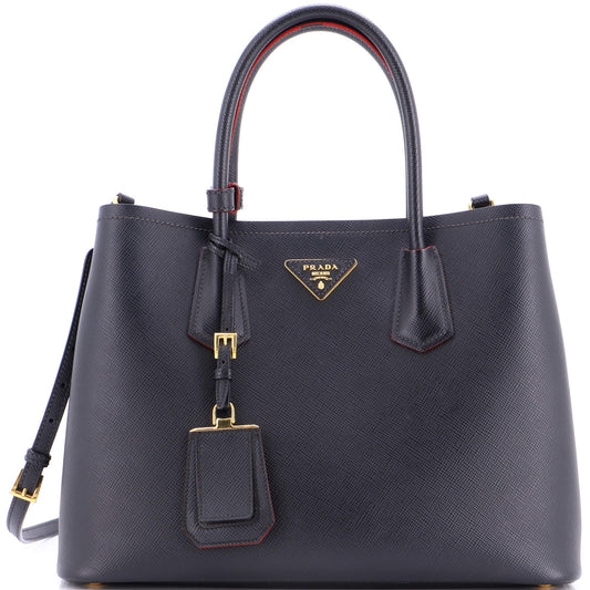 Cuir Double Tote Saffiano Leather Medium