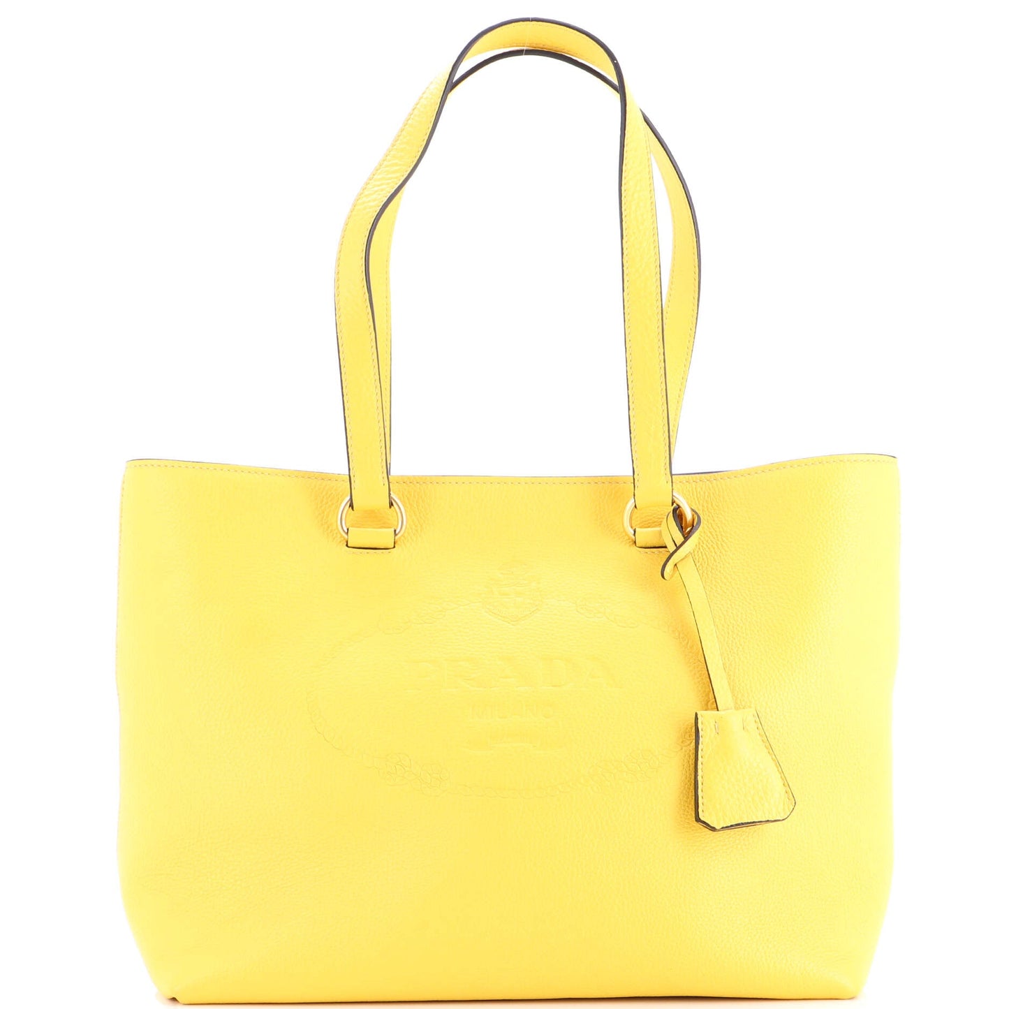 Embossed Logo Open Tote Vitello Daino Medium