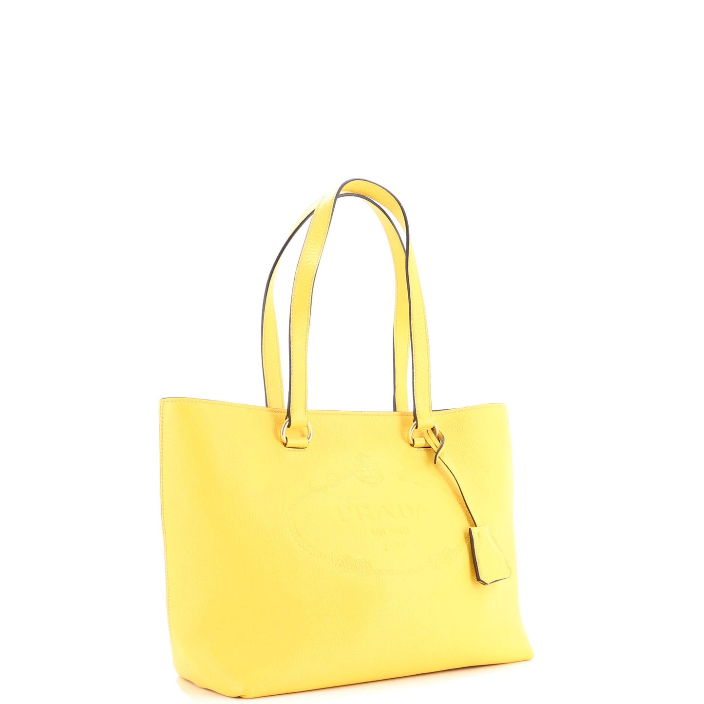 Embossed Logo Open Tote Vitello Daino Medium