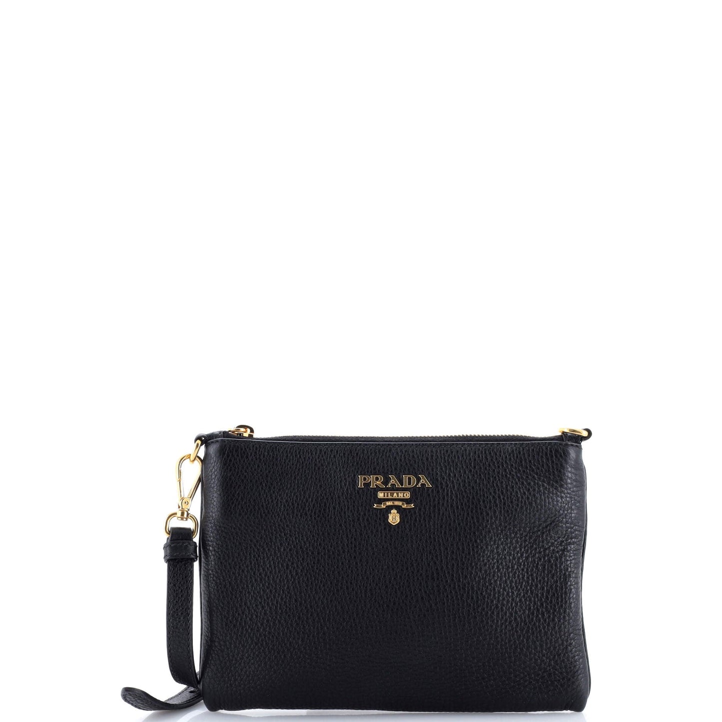 Flat Zip Crossbody Bag Vitello Daino Mini
