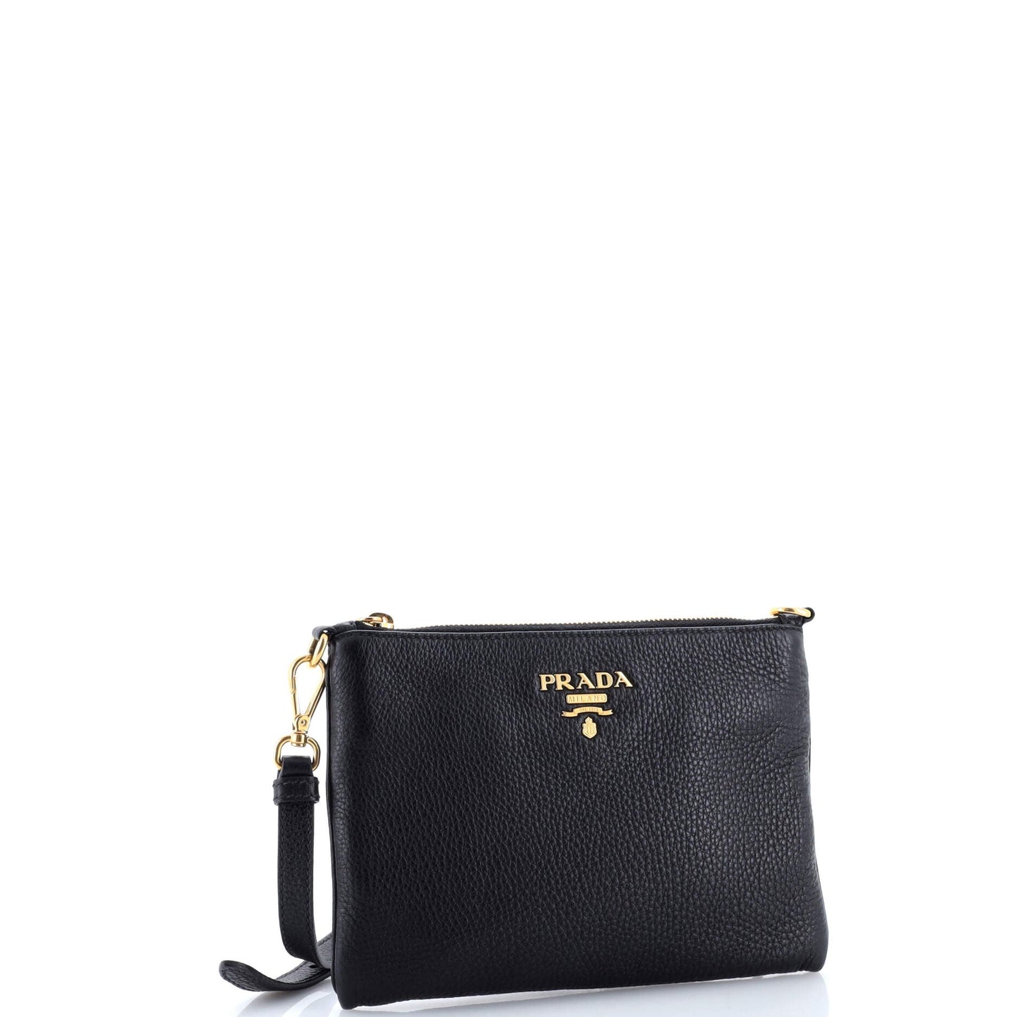 Flat Zip Crossbody Bag Vitello Daino Mini