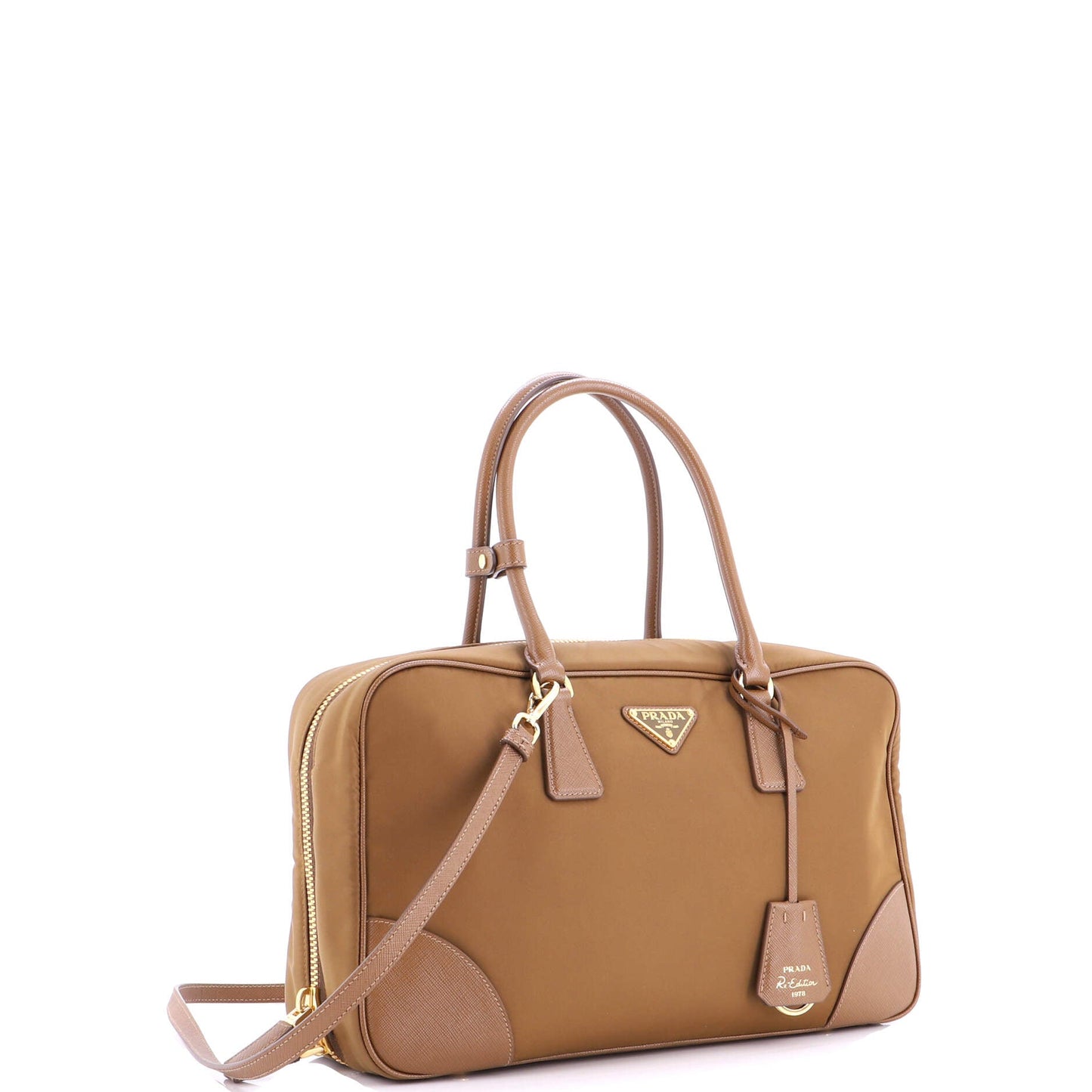 Re-Edition 1978 Bauletto Bag Re-Nylon with Saffiano Leather Large