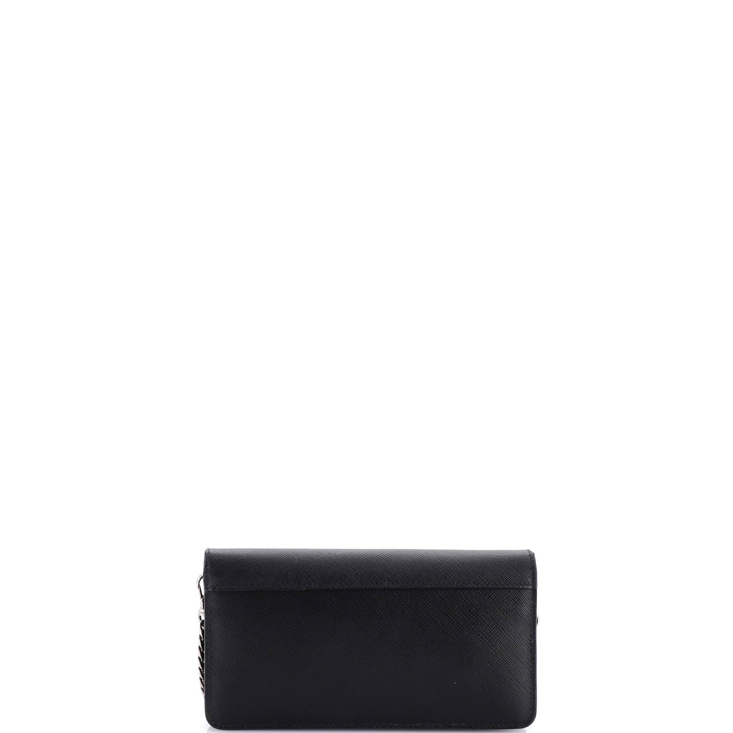 Monochrome Wallet on Chain Embellished Saffiano Leather Small
