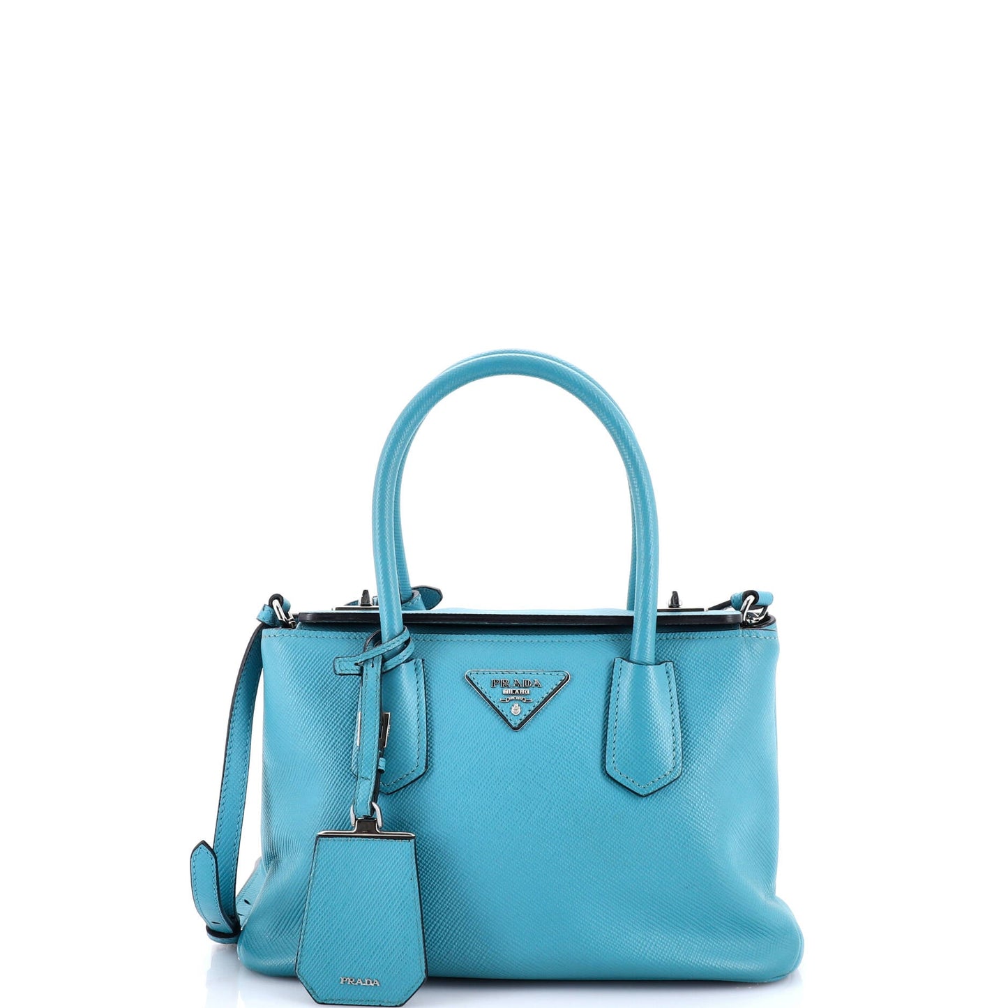 Turnlock Cuir Twin Tote Saffiano Leather Small