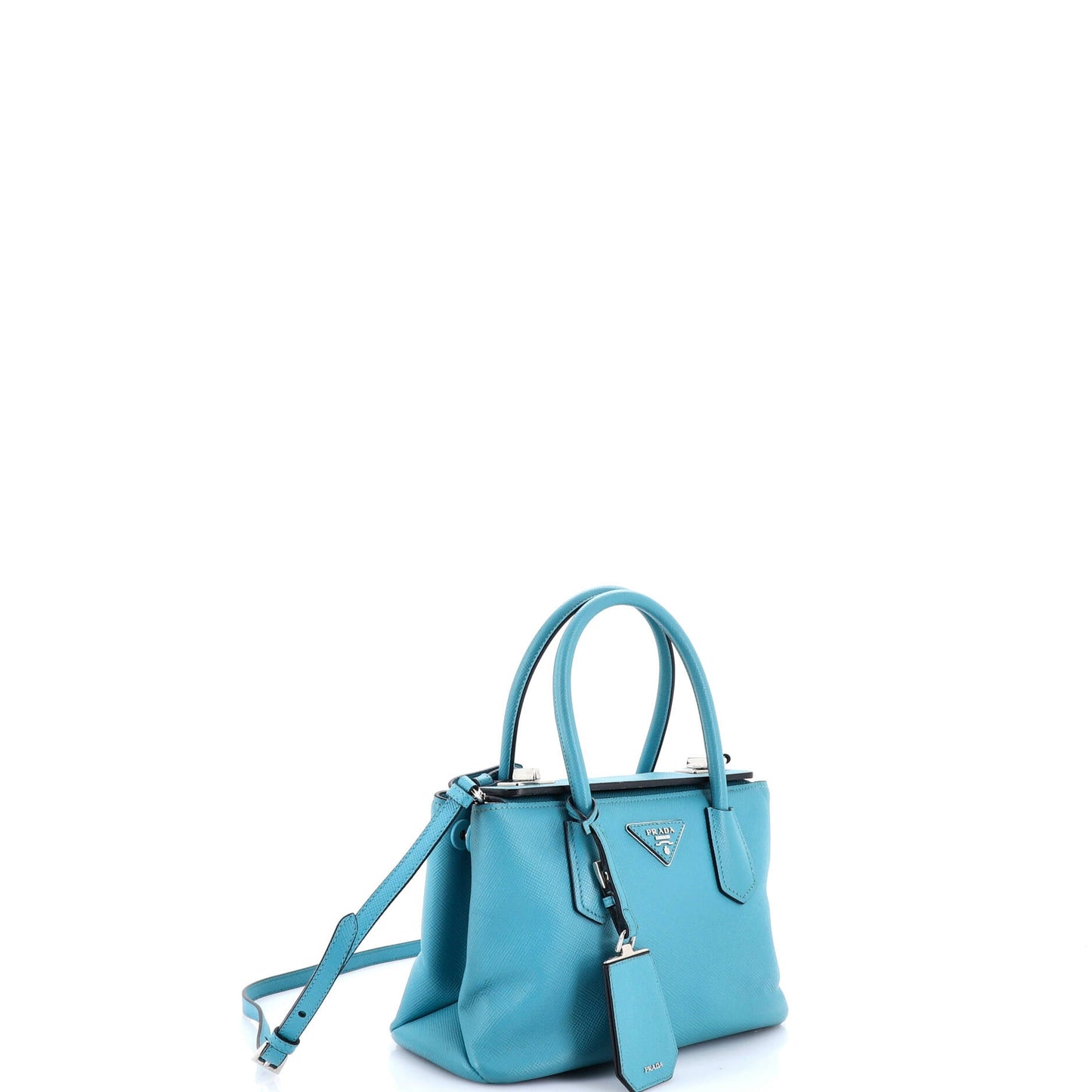 Turnlock Cuir Twin Tote Saffiano Leather Small