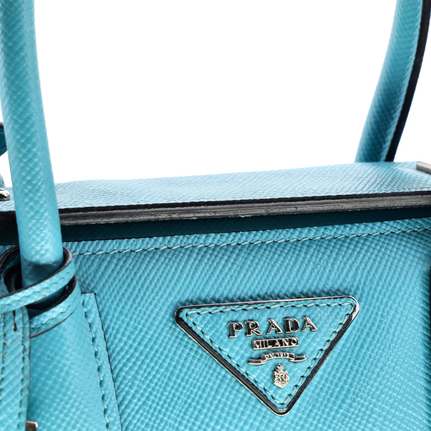 Turnlock Cuir Twin Tote Saffiano Leather Small